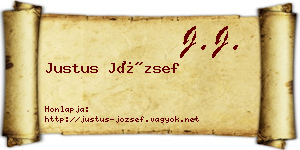 Justus József névjegykártya